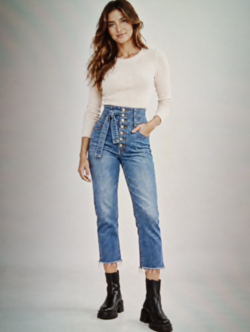 Veronica Beard Marlene Corset Jeans Terrain Wash Raw Hem Button Closure Sz 26